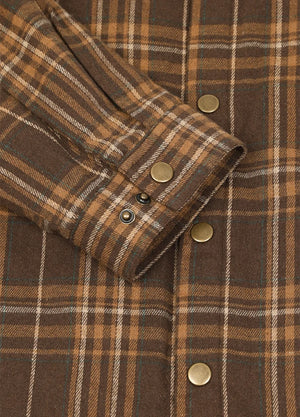 Men's Snap Front Flannel Shirt Jacket, Sherpa-Lined Plaid Shacket