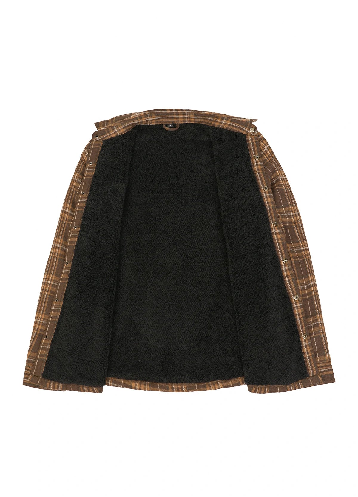 Men's Snap Front Flannel Shirt Jacket, Sherpa-Lined Plaid Shacket