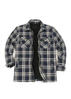 Men's Warm Sherpa Fleece Lined Full Zip Up Plaid Flannel Shirt Jacket