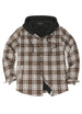 Men's Hooded Flannel Shirt Jacket,Snap Front,Sherpa-Lined Plaid