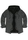 Men's Hooded Flannel Shirt Jacket,Snap Front,Sherpa-Lined Plaid