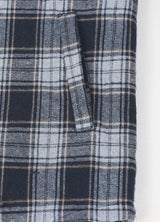 Men's Hooded Flannel Shirt Jacket,Snap Front,Sherpa-Lined Plaid