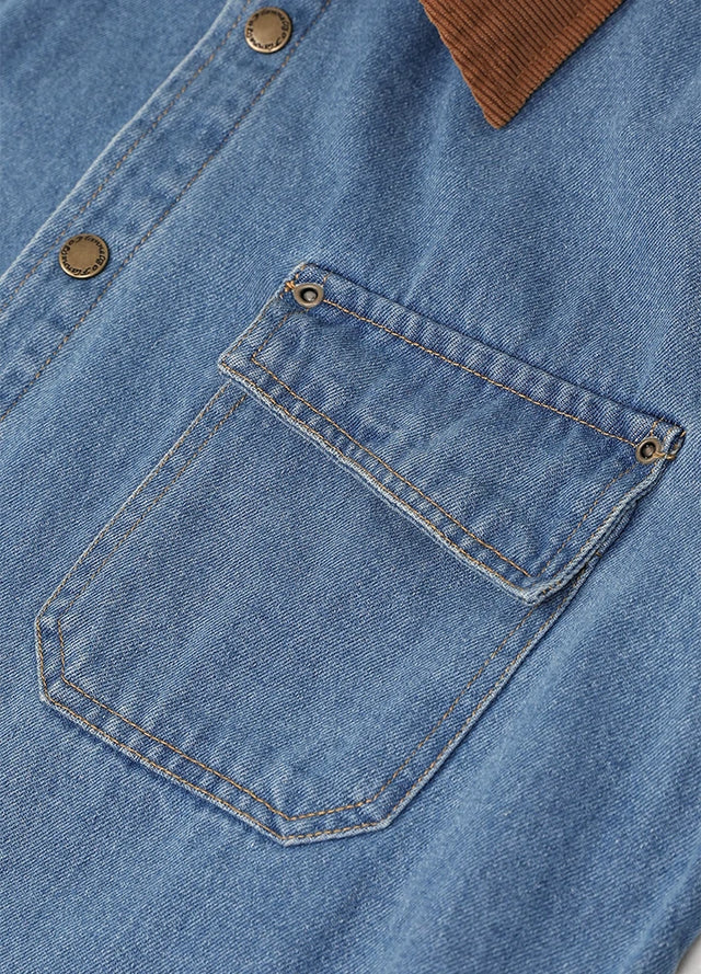 Men's Flannel Lined Utility Denim Shacket Workwear Inspired, 11.2 oz