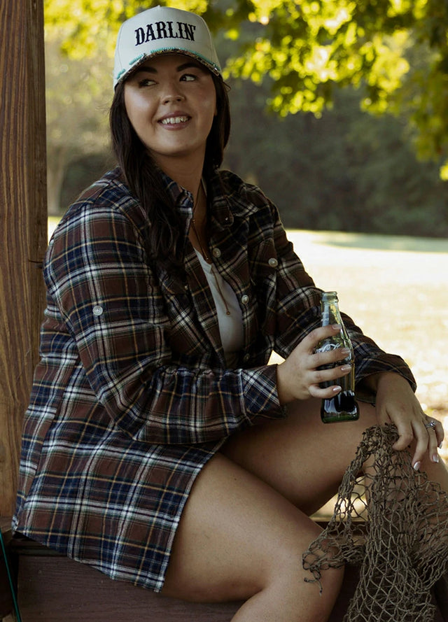 Women's Wildlife Adventure Flannel Plaid Shirt