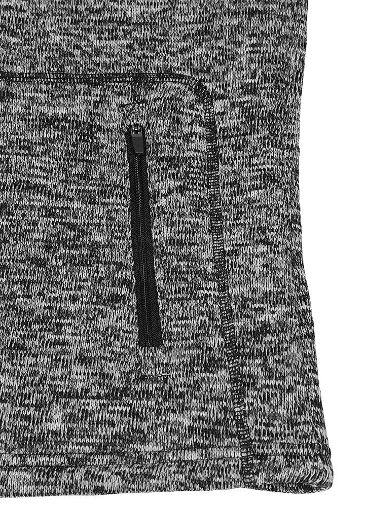 Close view of the handpocket of a heather gray women's sherpa lined jacket-XR312HHui-S,XR312HHui-M,XR312HHui-L,XR312HHui-XL,XR312HHui-XXL