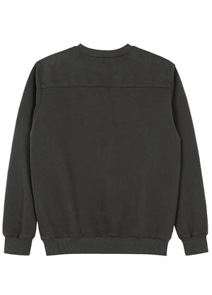 Back view of a gray men's crewneck sweatshirt-XR3426HuiS-S,XR3426HuiS-M,XR3426HuiS-L,XR3426HuiS-XL,XR3426HuiS-XXL