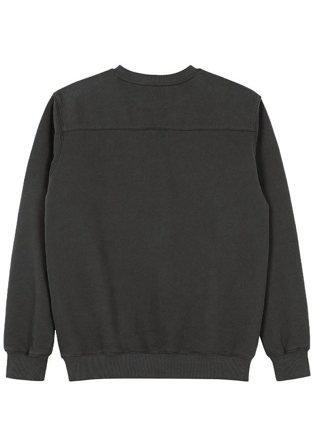 Back view of a gray men's crewneck sweatshirt-XR3426HuiS-S,XR3426HuiS-M,XR3426HuiS-L,XR3426HuiS-XL,XR3426HuiS-XXL