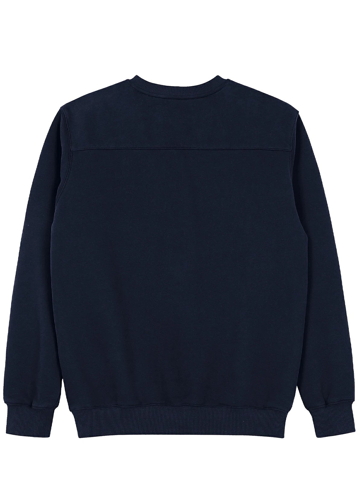 Back view of a men's navy crewneck sweatshirt-XR3426ZQ-S,XR3426ZQ-M,XR3426ZQ-L,XR3426ZQ-XL,XR3426ZQ-XXL