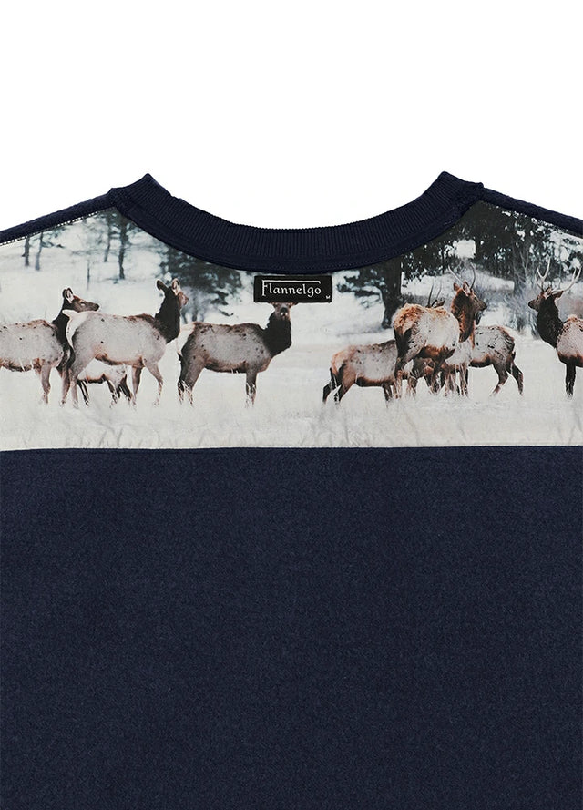 A close-up of a navy men's crewneck sweatshirt-XR3426ZQ-S,XR3426ZQ-M,XR3426ZQ-L,XR3426ZQ-XL,XR3426ZQ-XXL