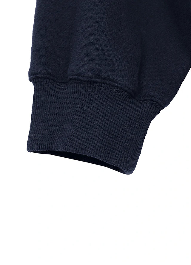 Close-up of a navy ribbed knit cuff on a men's sweatshirt-XR3426ZQ-S,XR3426ZQ-M,XR3426ZQ-L,XR3426ZQ-XL,XR3426ZQ-XXL