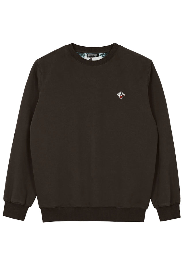 Front view of a brown men's long-sleeve sweatshirt with a small logo-XR3426ZS-S,XR3426ZS-M,XR3426ZS-L,XR3426ZS-XL,XR3426ZS-XXL