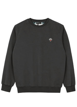 Front view of a gray men's crewneck sweatshirt-XR3426HuiS-S,XR3426HuiS-M,XR3426HuiS-L,XR3426HuiS-XL,XR3426HuiS-XXL