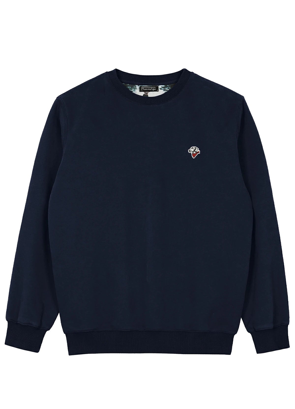 Front view of a men's navy sweatshirt with a small logo on a white background-XR3426ZQ-S,XR3426ZQ-M,XR3426ZQ-L,XR3426ZQ-XL,XR3426ZQ-XXL