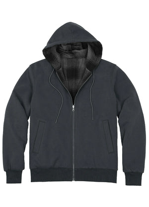 Men's Reversible Plaid Zip-Up Hooded Sweatshirt
