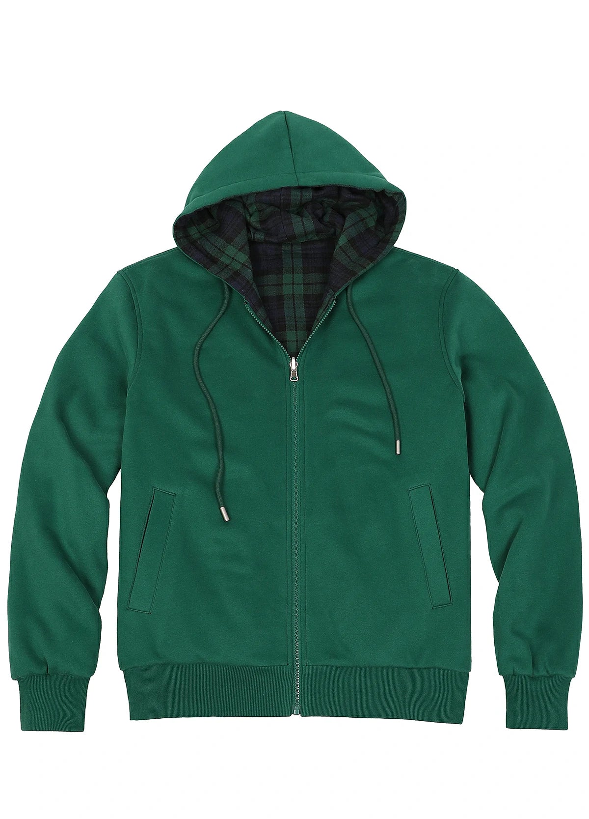 Men's Reversible Plaid Zip-Up Hooded Sweatshirt