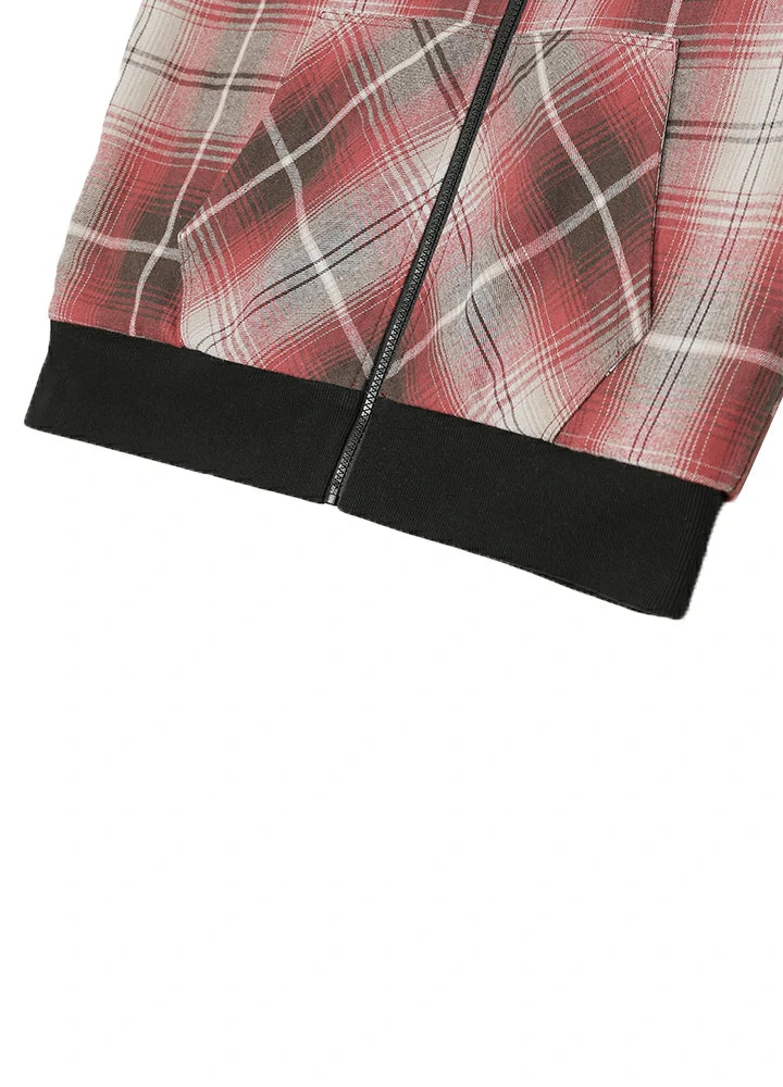Men's Reversible Plaid Zip-Up Hooded Sweatshirt