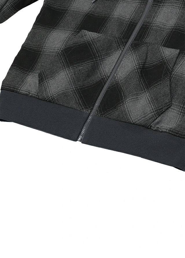 Men's Reversible Plaid Zip-Up Hooded Sweatshirt