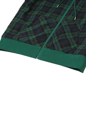 Men's Reversible Plaid Zip-Up Hooded Sweatshirt