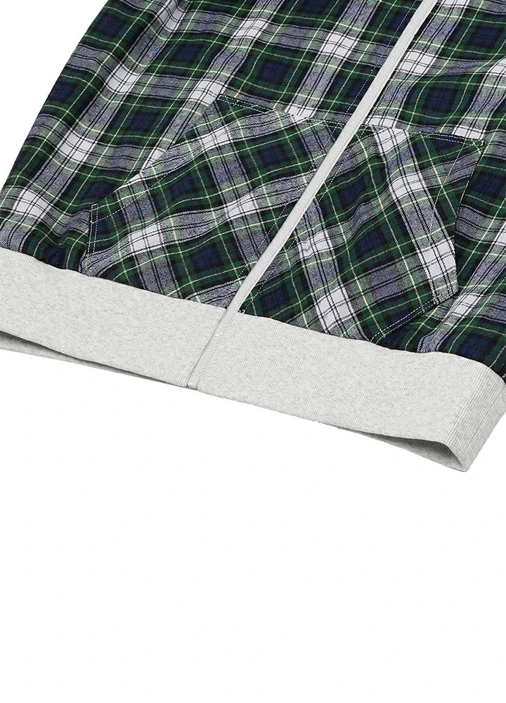 Men's Reversible Plaid Zip-Up Hooded Sweatshirt