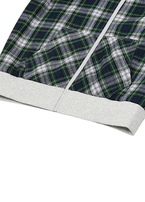Men's Reversible Plaid Zip-Up Hooded Sweatshirt
