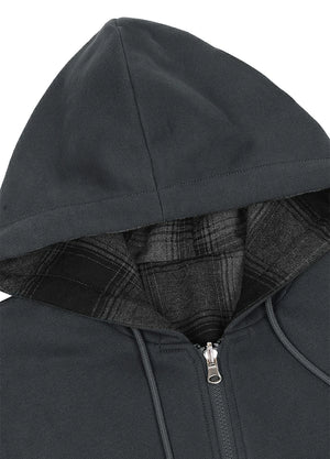 Men's Reversible Plaid Zip-Up Hooded Sweatshirt