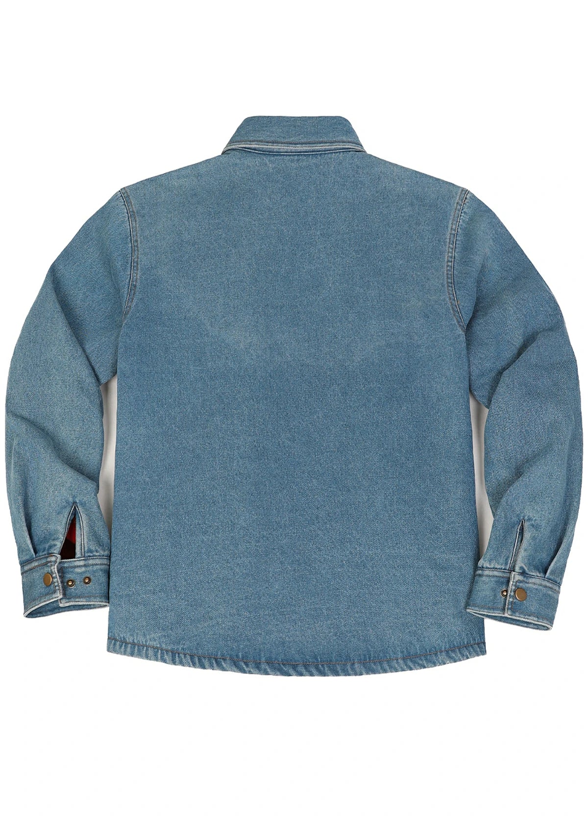 Men's Classic Denim Fleece Lined Shirt Jacket
