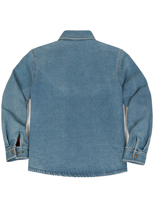 Men's Classic Denim Fleece Lined Shirt Jacket