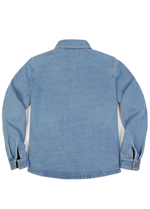 Men's Classic Denim Fleece Lined Shirt Jacket