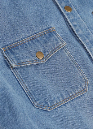 Men's Classic Denim Fleece Lined Shirt Jacket