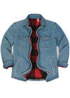 Men's Classic Denim Fleece Lined Shirt Jacket