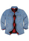 Men's Classic Denim Fleece Lined Shirt Jacket