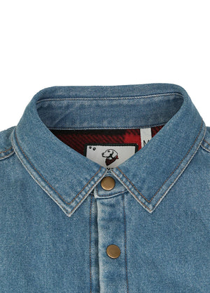 Men's Classic Denim Fleece Lined Shirt Jacket