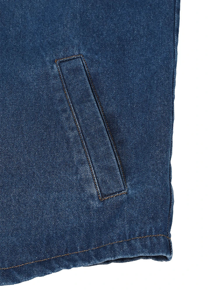Men's Classic Denim Fleece Lined Shirt Jacket