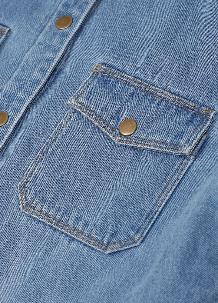 Women's Classic Fleece Lined Denim Shirt Jacket