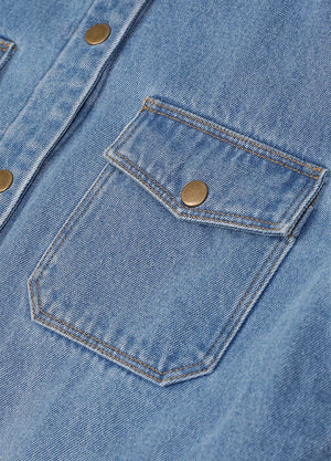 Women's Classic Fleece Lined Denim Shirt Jacket