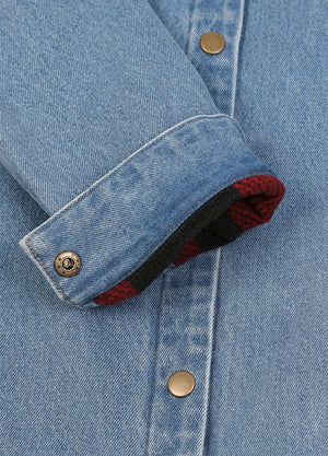 Women's Classic Fleece Lined Denim Shirt Jacket