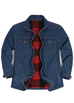 Women's Classic Fleece Lined Denim Shirt Jacket