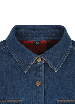 Women's Classic Fleece Lined Denim Shirt Jacket
