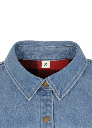 Women's Classic Fleece Lined Denim Shirt Jacket