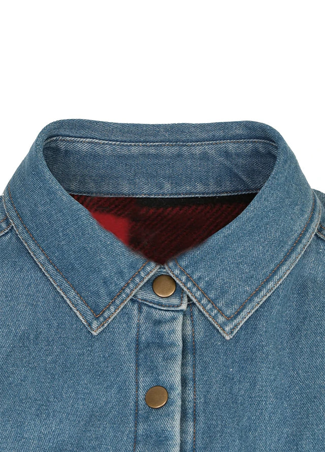 Women's Classic Fleece Lined Denim Shirt Jacket