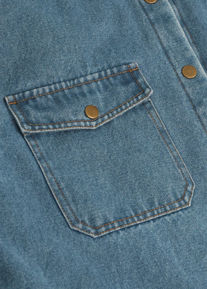 Women's Classic Fleece Lined Denim Shirt Jacket