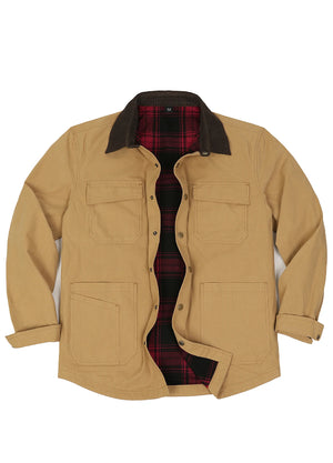 Men's Workwear Inspired Flannel Lined Barn Jacket, 8.3 oz
