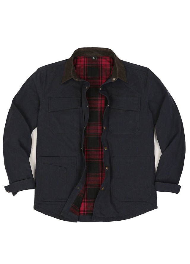 Men's Workwear Inspired Flannel Lined Barn Jacket, 8.3 oz