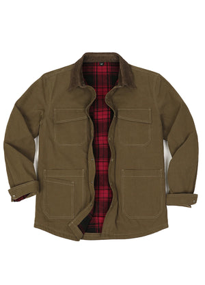 Men's Workwear Inspired Flannel Lined Barn Jacket, 8.3 oz
