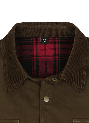 Men's Workwear Inspired Flannel Lined Barn Jacket, 8.3 oz