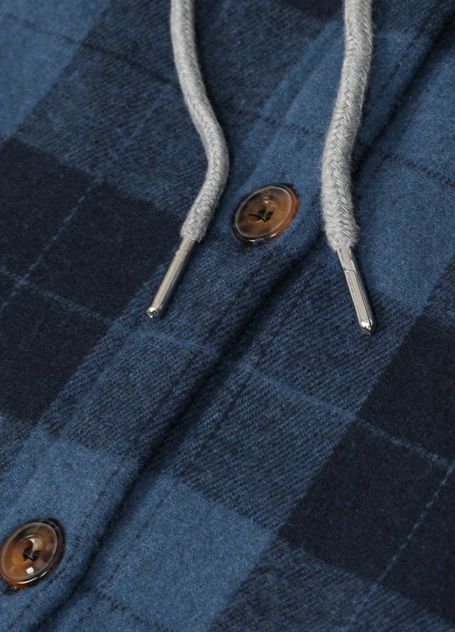 Women's Sherpa Lined Flannel Jacket with Hood, Button Up Plaid