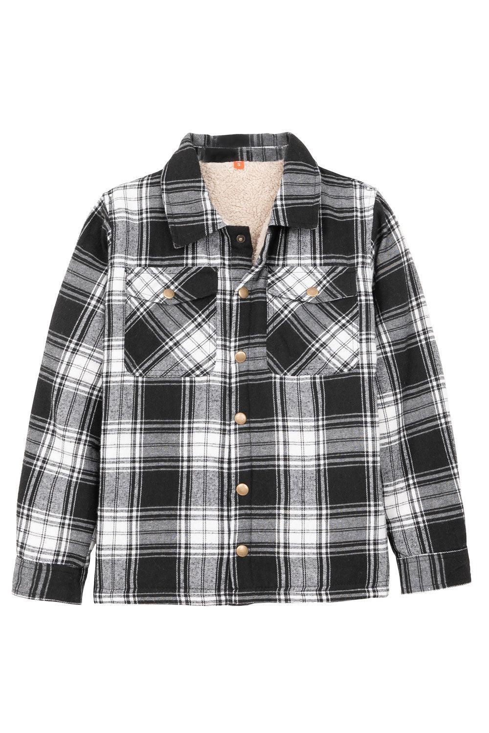 Kids Sherpa Lined Snap Plaid Shirt Jacket – FlannelGo