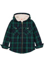 Front view of boys black watch flannel jacket-XR130BW-S,XR130BW-M,XR130BW-L,XR130BW-XL