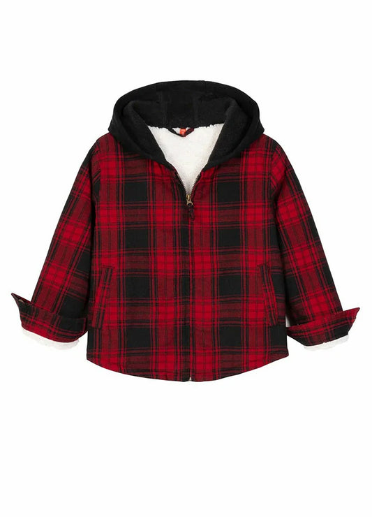 Kids Matching Family Zip Up Red Plaid Flannel Hoodie