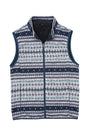 Front view of grey navy men's sweater fleece vest-XR606HUASE0S,XR606HUASE0M,XR606HUASE0L,XR606HUASE0XL,XR606HUASE0XXL